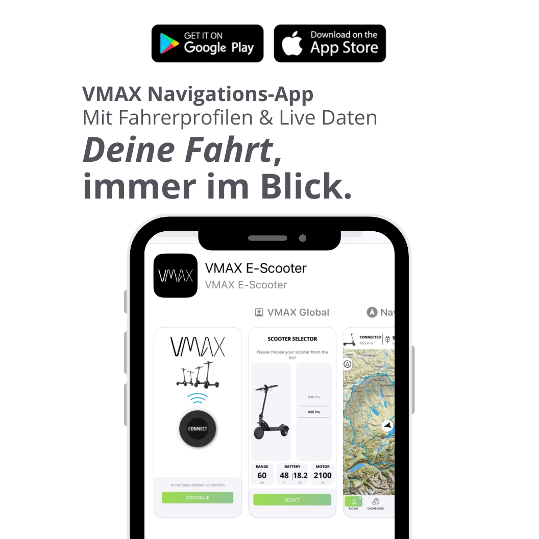 VMAX E-Scooter APP für Scooter mit TFT Display