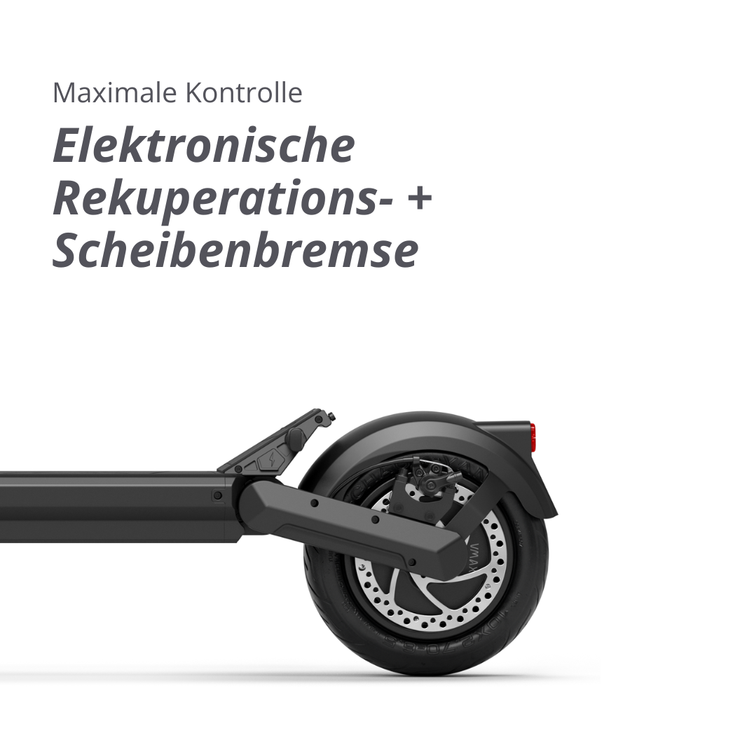 Scheibenbremse und Elektronische Rekuperationsbremse am VMAX E-Scooter
