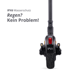 VMAX E-Scooter mit IPX6 Wasserschutz, E-Scooter Heckansicht